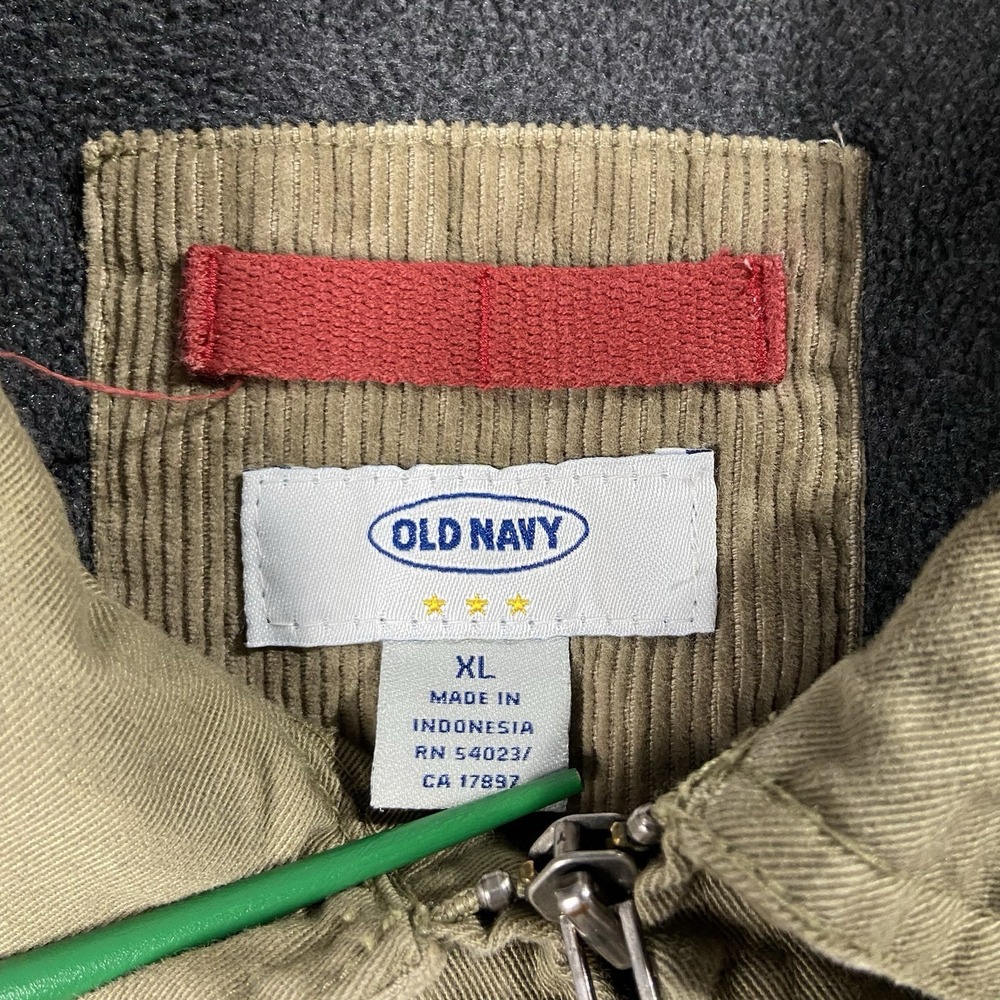 VTG Y2K Old Navy Cotton Canvas Full Zip Chore Coat Army Green Men's XL Utility - Picture 7 of 15